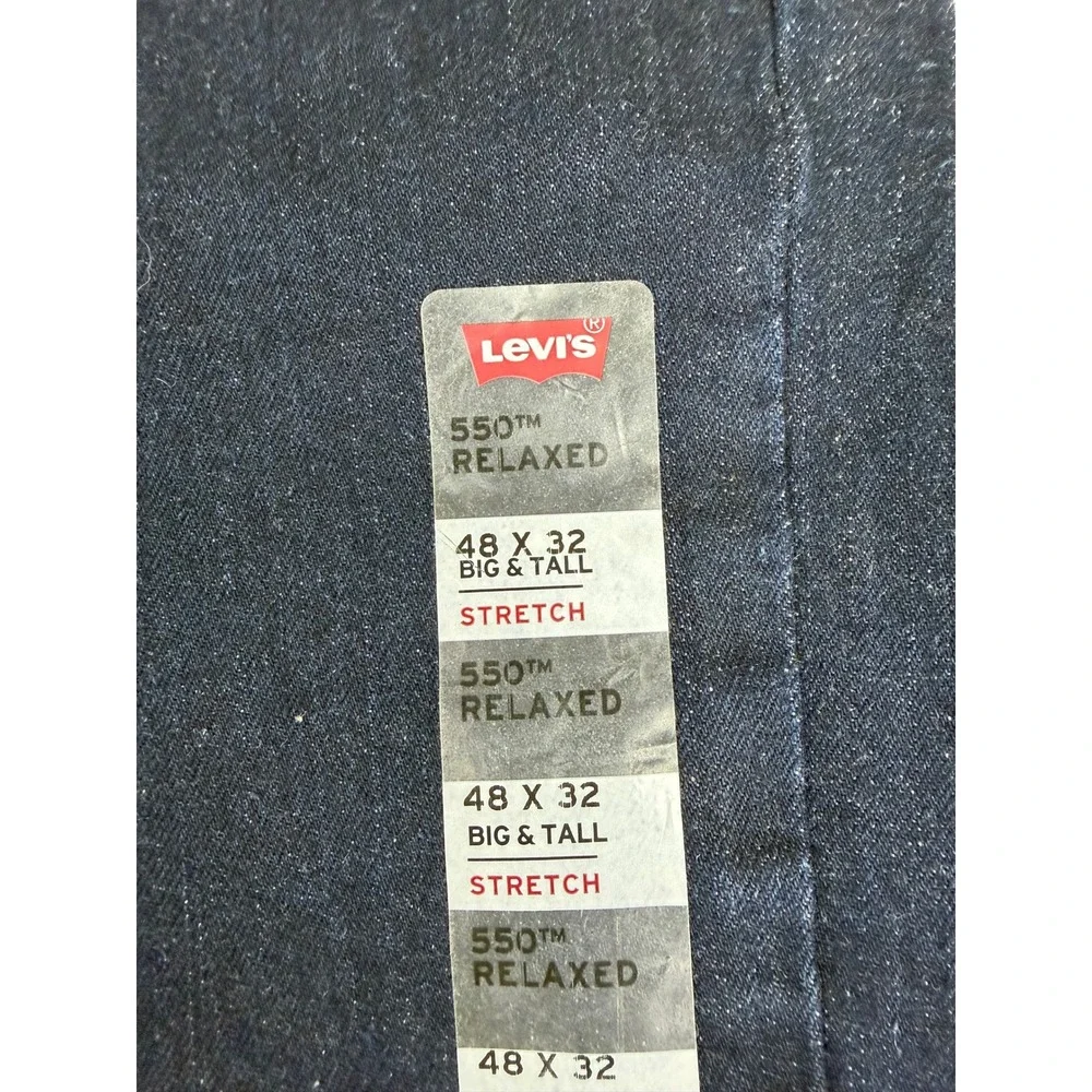 Levi's 550 Relaxed Fit Jeans Mens 48x32 Dark Blue Big & Tall Stretch Tapered Leg